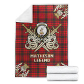 Matheson Modern Tartan Gold Courage Symbol Blanket