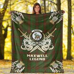 Maxwell Hunting Tartan Gold Courage Symbol Blanket