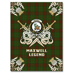Maxwell Hunting Tartan Gold Courage Symbol Blanket