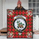 Maxwell Modern Tartan Crest Premium Quilt - Gold Thistle Style