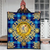McKerrell Tartan Crest Premium Quilt - Gold Thistle Style