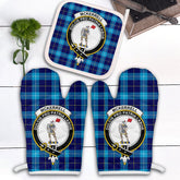 McKerrell Tartan Crest Oven Mitt And Pot Holder (2 Oven Mitts + 1 Pot Holder)