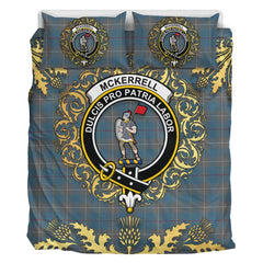 McKerrell of Hillhouse Dress Tartan Crest Bedding Set - Golden Thistle Style