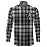 Menzies Black & White Modern Tartan Long Sleeve Button Shirt