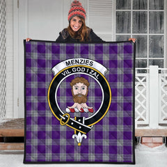 Menzies Mauve and White Tartan Quilt