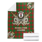 Middleton Modern Tartan Gold Courage Symbol Blanket