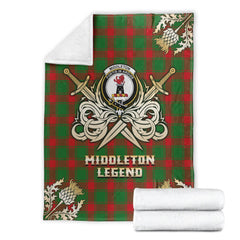 Middleton Modern Tartan Gold Courage Symbol Blanket