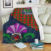 Moncrieffe Tartan Crest Premium Blanket - Thistle Style