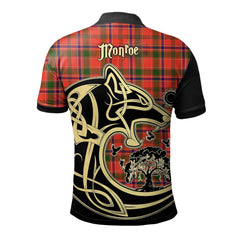 Monroe Modern Tartan Polo Shirt Viking Wolf
