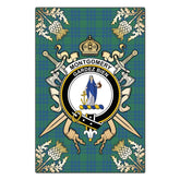 Montgomery Ancient Tartan Crest Black Garden Flag - Gold Thistle Style
