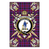 Montgomery Modern Tartan Crest Black Garden Flag - Gold Thistle Style