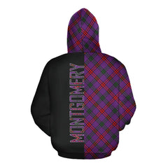 Montgomery Modern Tartan Hoodie Half of Me - Cross Style