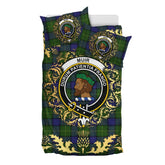 Muir - Moore Tartan Crest Bedding Set - Golden Thistle Style