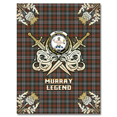 Murray of Atholl Weathered Tartan Gold Courage Symbol Blanket