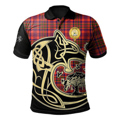 Murray of Tulloch Modern Tartan Polo Shirt Viking Wolf