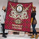 Murray of Tulloch Modern Tartan Crest Legend Gold Royal Premium Quilt