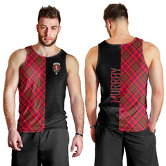 Murray of Tulloch Modern Tartan Crest Men's Tank Top - Cross Style