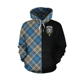 Napier Ancient Tartan Hoodie Half of Me - Cross Style