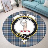 Napier Modern Tartan Crest Round Rug