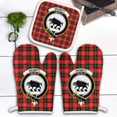 Nesbitt Modern Tartan Crest Oven Mitt And Pot Holder (2 Oven Mitts + 1 Pot Holder)