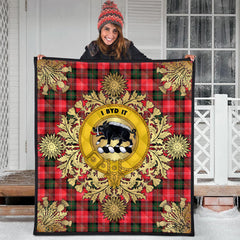 Nesbitt Modern Tartan Crest Premium Quilt - Gold Thistle Style