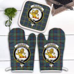 Nicolson Hunting Ancient Tartan Crest Oven Mitt And Pot Holder (2 Oven Mitts + 1 Pot Holder)