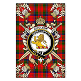 Nicolson Modern Tartan Crest Black Garden Flag - Gold Thistle Style