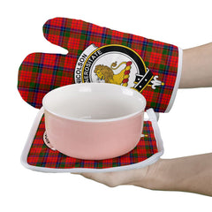 Nicolson Modern Tartan Crest Oven Mitt And Pot Holder (2 Oven Mitts + 1 Pot Holder)