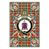 Ogilvie Tartan Crest Black Garden Flag - Gold Thistle Style