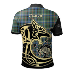 Ogilvie Hunting Ancient Tartan Polo Shirt Viking Wolf