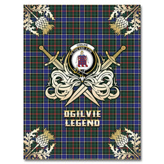 Ogilvie Hunting Modern Tartan Gold Courage Symbol Blanket