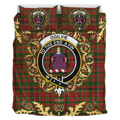 Ogilvie (Ogilvy) 04 Tartan Crest Bedding Set - Golden Thistle Style