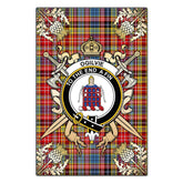 Ogilvie of Airlie Ancient Tartan Crest Black Garden Flag - Gold Thistle Style