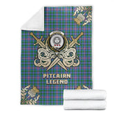 Pitcairn Hunting Tartan Gold Courage Symbol Blanket