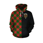 Pollock Modern Tartan Hoodie Half of Me - Cross Style