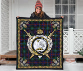 Campbell of Cawdor Modern Tartan Crest Premium Quilt - Celtic Thistle Style