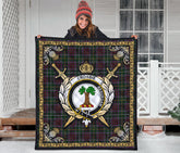 Crosbie (or Crosby) Tartan Crest Premium Quilt - Celtic Thistle Style