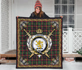 Cumming Hunting Ancient Tartan Crest Premium Quilt - Celtic Thistle Style