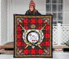 Heron Tartan Crest Premium Quilt - Celtic Thistle Style