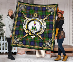 Ferguson Tartan Crest Premium Quilt - Celtic Thistle Style