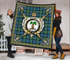 MacEwan Ancient Tartan Crest Premium Quilt - Celtic Thistle Style