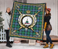 Morrison Ancient Tartan Crest Premium Quilt - Celtic Thistle Style