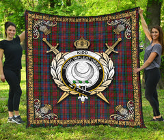 Kidd Tartan Crest Premium Quilt - Celtic Thistle Style