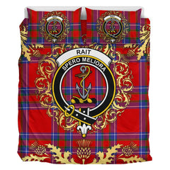 Rait Tartan Crest Bedding Set - Golden Thistle Style