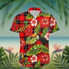 Ramsay Tartan Hawaiian Shirt Hibiscus, Coconut, Parrot, Pineapple - Tropical Garden Shirt