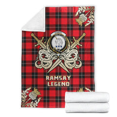Ramsay Modern Tartan Gold Courage Symbol Blanket