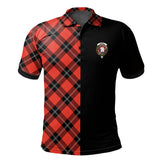 Ramsay Blue Ancient Tartan Polo Shirt Half of Me - Cross Style