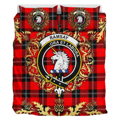 Ramsay Modern Tartan Crest Bedding Set - Golden Thistle Style