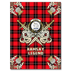 Ramsay Modern Tartan Gold Courage Symbol Blanket