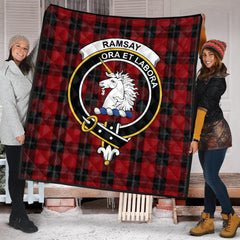 Ramsay Red Tartan Crest Quilt